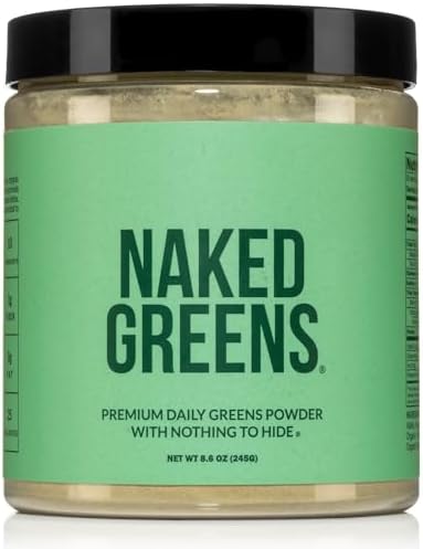 Naked Super Greens Powder Organic Greens Supplement - Only 10 Premium Ingredients - Vegan, Non-GMO, Prebiotic and Probiotic - 35 Servings Naked Nutrition