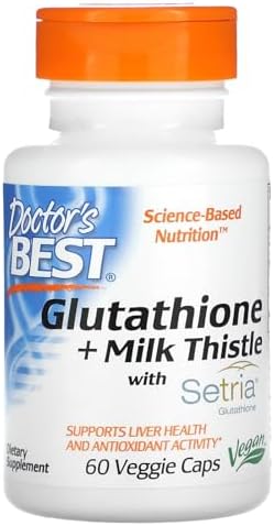 Doctor's Best Glutathione + Milk Thistle Contains Setria, Liver Health Support, Antioxidant Support, 60 VC Doctor's Best