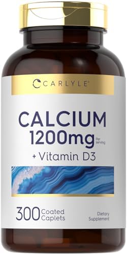 Carlyle Calcium 1200mg with Vitamin D3 | 300 Caplets | Non-GMO, Gluten Free, and Vegetarian Carlyle