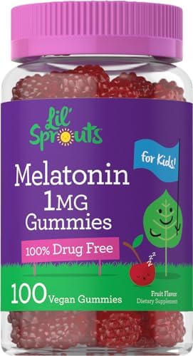 Carlyle Kids Melatonin Gummies | 1 mg 100 Count | Fruit Flavor Gummy | Vegan, Non-GMO, Gluten Free | by Lil Sprouts Carlyle