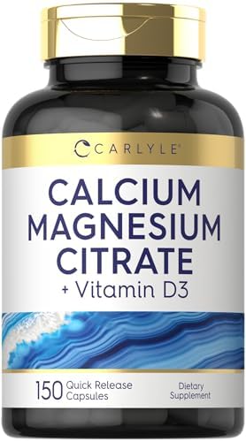 Carlyle Calcium Magnesium Citrate with Vitamin D3 | 150 Capsules | Non-GMO & Gluten Free Supplement Carlyle