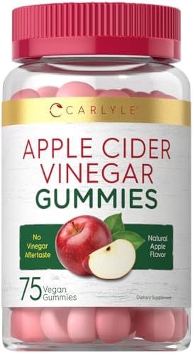 Carlyle Vegan Apple Cider Vinegar Gummies | 75 Count | Apple Flavor | Non-GMO, Gluten Free | ACV Supplement Carlyle