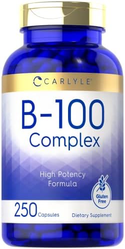 Carlyle B-100 Complex Vitamin | 250 Capsules | Non-GMO, Gluten Free Supplement Carlyle