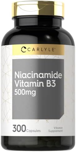 Carlyle Niacinamide Vitamin B3 | 500mg | 300 Capsules | Non-GMO, Gluten Free Supplement Carlyle