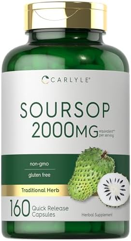 Carlyle Soursop Leaves | 2000mg | 160 Capsules | Traditional Herb | Non GMO, Gluten Free Supplement Carlyle