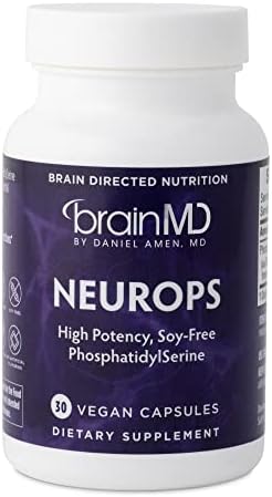 Dr Amen BrainMD NeuroPS - 30 Capsules - 150 mg PhosphatidylSerine - Promotes Mental Focus, Energy & Memory - Gluten Free - 30 Servings BrainMD