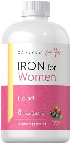 Carlyle Liquid Iron Supplement for Women | 8 fl oz Drops | Fruit Punch Flavor | Vegetarian, Non-GMO, Gluten Free Carlyle