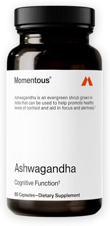 Momentous Ashwagandha Supplement - 300mg NooGandha Ashwagandha Extract - Cognitive Performance, Alertness & Focus Support - NSF Certified, Vegan, GMO-Free, Gluten Free, 60 Servings Momentous