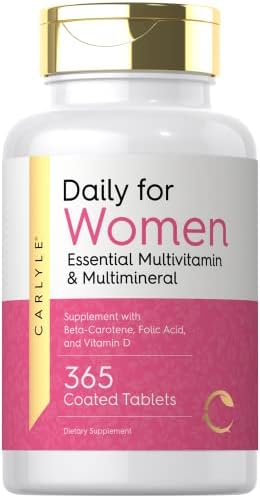 Carlyle Women's Daily Multivitamin | 365 Tablets | Vitamin and Mineral Supplement | Non-GMO, Gluten Free Pills Carlyle