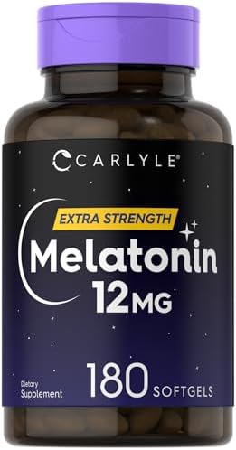 Carlyle Melatonin 12 mg | 180 Softgel Capsules | Adult Extra Strength Support Supplement | Non-GMO, Gluten Free Carlyle