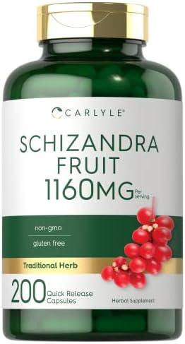 Carlyle Schisandra Supplement 1160 mg | 200 Capsules | Berry Fruit Extract | Non-GMO and Gluten Free Carlyle