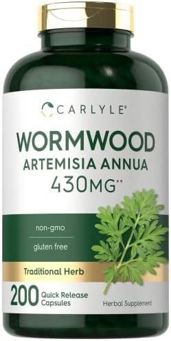 Carlyle Wormwood Capsules 430mg | Artemisia Annua Herb | 200 Count | Non-GMO & Gluten Free Supplement Carlyle