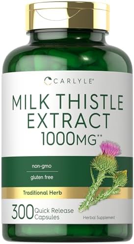 Carlyle Milk Thistle 1000mg | 300 Capsules | Non-GMO, Gluten Free Extract Carlyle