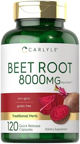 Carlyle Beet Root Capsules | 8000 mg | 120 Count | Non-GMO and Gluten Free Supplement Carlyle