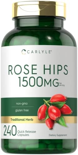 Carlyle Rose HIPS | 1500mg | 240 Quick Release Capsules | Non-GMO and Gluten Free Herbal Supplement Carlyle