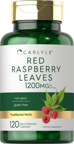 Carlyle Red Raspberry Leaf Capsules | 1200mg | 120 Count | Non-GMO and Gluten Free Formula | Traditional Herbal Extract Carlyle