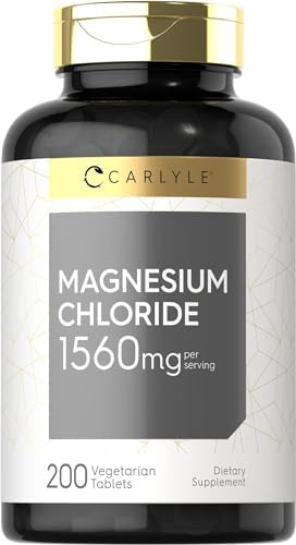 Carlyle - Magnesium Chloride | 1560mg | 200 Tablets | Cloruro de Magnesio Supplement | Vegetarian, Non-GMO, and Gluten Free Formula Carlyle