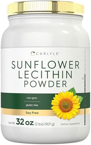 Carlyle Sunflower Lecithin Powder | 2 Pounds | Unflavored | Naturally Occurring Phosphatidylcholine | Vegetarian, Soy Free, Non-GMO, Gluten Free Carlyle