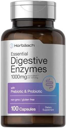 Horbäach Essential Digestive Enzymes | 100 Capsules | Enzyme Blend for Men & Women | Non-GMO & Gluten Free Supplement Horbäach