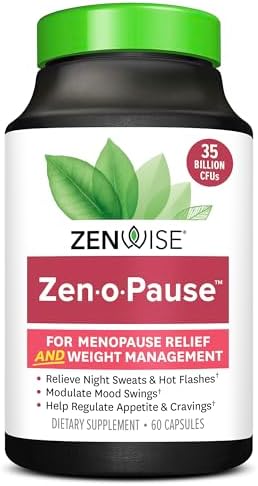 Zenwise Health ZenoPause for Menopause Relief | Digestive Health, Bone Density and Gut Balance | Probiotics, Green Tea and Black Cohosh - 60 Count Zenwise Health