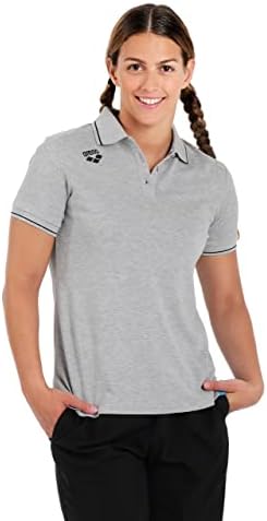 ARENA Team Women's Solid Cotton Polo T-Shirt Short Sleeve Active Tee Tailored Fit Athletic Top Gym Training Swim Team Arena