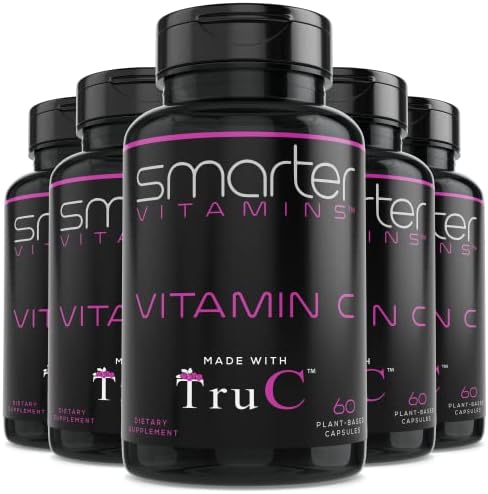 (5 Pack) Raw Whole Food Vitamin C from Berries, Premium Antioxidants, Bioflavonoids & Polyphenols, 300 Vegan Capsules SmarterVitamins