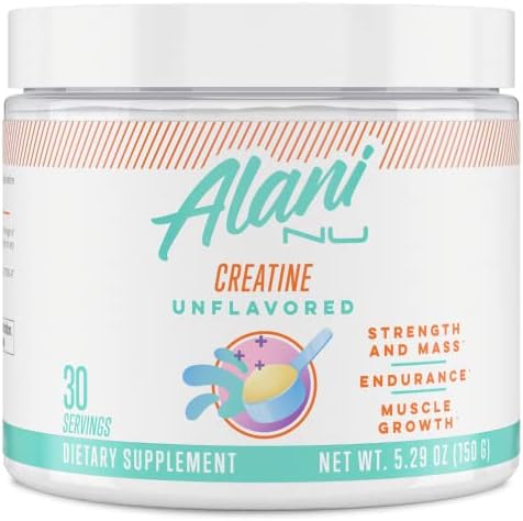 Alani Nu Creatine Monohydrate Powder | Unflavored | Micronized Creatine Powder | Gluten Free | Sugar Free | Vegan | 30 Servings Alani Nu