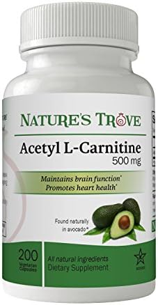 Nature's Trove Acetyl L-Carnitine (ALCAR) 500 mg 200 Vegetarian Capsules Nature's Trove