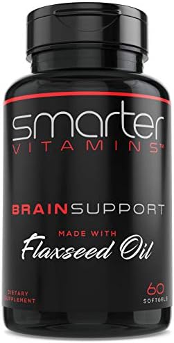 Smarter Brain Support Nootropic Supplement, Made with Alpha-GPC, L-Tyrosine & Acetyl L-Carnitine ALCAR, Flaxseed Oil, ALA DHA, 60 Softgel Energy Pills SmarterVitamins