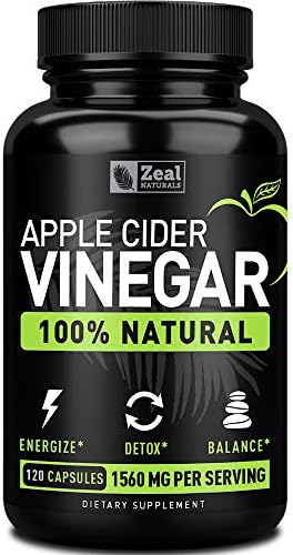 Zeal Naturals Natural Raw Apple Cider Vinegar Capsules (1560mg|120 Capsules) Apple Cider Vinegar Pills w Cayenne Pepper, Cleanse, Appetite Suppressant & Digestive Support Zeal Naturals