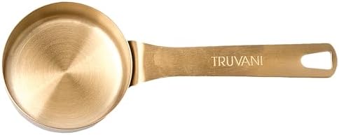 Truvani Golden Metal Scoop (48 ml) - Stunning and Functional Protein Scoop - Durable Protein Powder Scoop - Golden Scoop for Protein Powder - Accurately Proportioned Protein Scooper Truvani