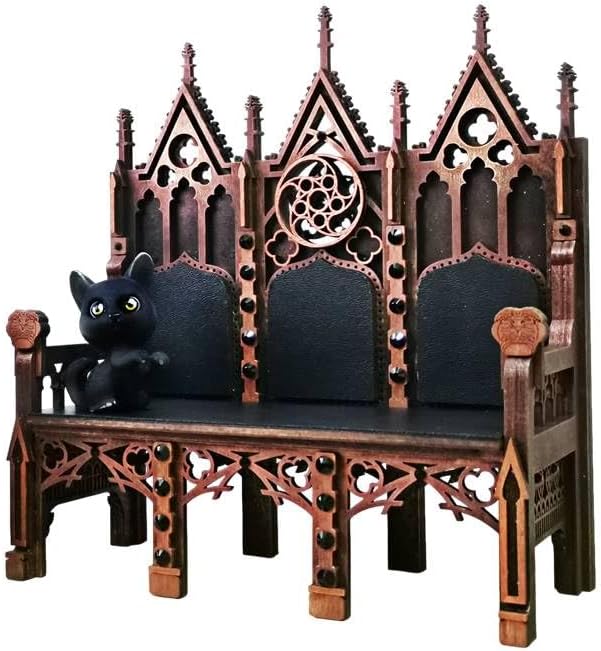 Gothic SOFA - Exclusive Gothic Dollhouse furniture - Laser cut wood - Goth decor Handmade