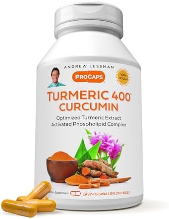 ANDREW LESSMAN Turmeric 400-30 Capsules - 95% Curcuminoids as Phospholipid Complex for Optimum Benefits and Greater Absorption, High Potency Standardized Extract, Small Easy to Swallow Capsules Andrew Lessman