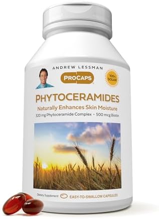 ANDREW LESSMAN Phytoceramides with Biotin 30 Softgels - Skin’s Vital Natural Internal Moisturizer. Naturally Enhances Soft, Smooth, Radiant Skin. No Additives. Small Easy to Swallow Softgels Andrew Lessman