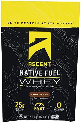 Ascent Chocolate Whey Protein Powder Packet, 1.16 OZ Ascent