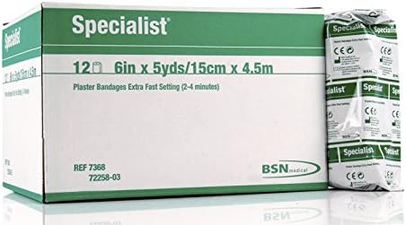 BSN 7368 6 in. x 5 yard Extra-Fast-Setting Green Label Specialist Plaster Bandages, 12 per Box Bsn