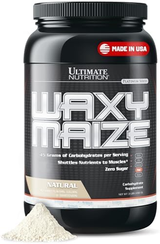 Ultimate Nutrition Carbohydrate Supplement, Wazy Maize - Unflavored Carb Protein Shake Powder & Muscle Builder for Post Workout - Zero Sugar, No Added Flavors, Colors Or Sweeteners - 3 Pounds Ultimate Nutrition