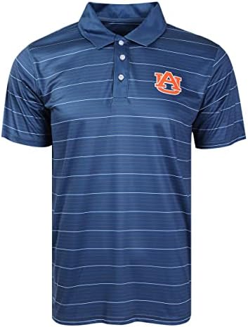 FOCO NCAA College Team Logo Polo Short Sleeve Shirt, Striped Polyester, Medium Foco