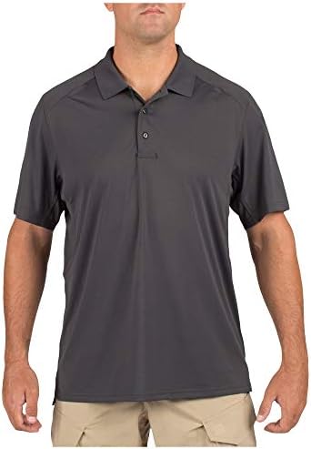 5.11 Men's Helios Short Sleeve Polo Shirt, Charcoal, Large 5.11