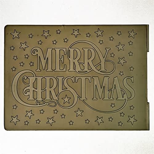 Words Merry Christmas Star Background Plastic Embossing Folders for Card Making Scrapbooking and Other Paper Crafts 2101046 DDOUJOY