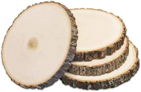 Wilson Single Basswood Round Rustic Wood Slice, Sanded Side, 9-12" Diameter, Excellent for Wedding Centerpiece, DIY Woodland Projects, Table Chargers, Pyrography, and Country Decor Wilson