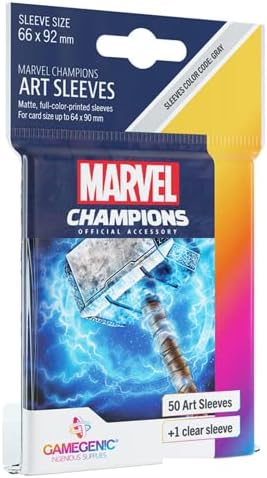 Gamegenic Marvel Champions The Card Game Official Captain America Art Sleeves | Pack of 50 Art Sleeves and 1 Clear Sleeve | Card Game Holder | Use with TCG and LCG Games | Made by Fantasy Flight Games Gamegenic