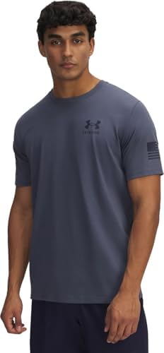 Under Armour Men's Standard New Freedom Flag T-Shirt, Downpour Gray/Midnight Navy Under Armour