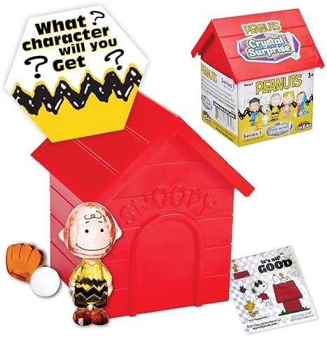 Cra-Z-Art Peanuts Crystal Surprise, Mini Crystal Figures and Snoopy House Collectible Blind Bag Inspired Kids Toys for Ages 3 and Up Cra-Z-Art