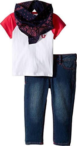 True Religion Kids Baby Girl's Branded Raglan T-Shirt Three-Piece Set (Infant/Toddler) Fuchsia Clothing Set True Religion