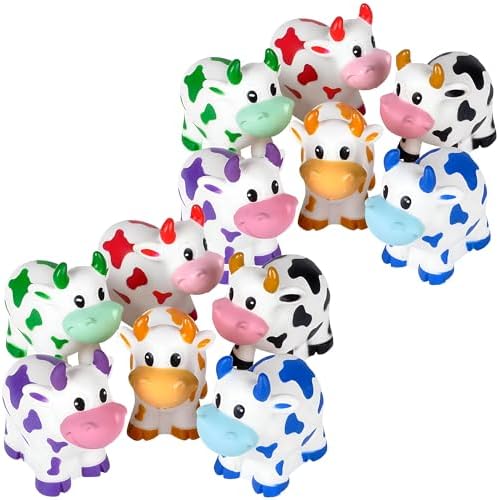 Rhode Island Novelty 2 Inch Rubber Water Squirting Cows, One Dozen Assorted Rhode Island Novelty