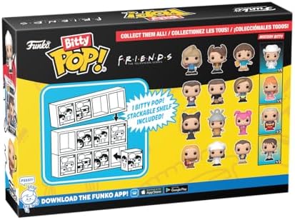 Funko Bitty POP! Friends - 80's Rachel, 4-Pack and A Surprise Mystery Mini Figure - 0.9 Inch (2.2 Cm) Collectable - Stackable Display Shelf Included - Gift Idea - Party Bags Stocking - Cake Topper Funko