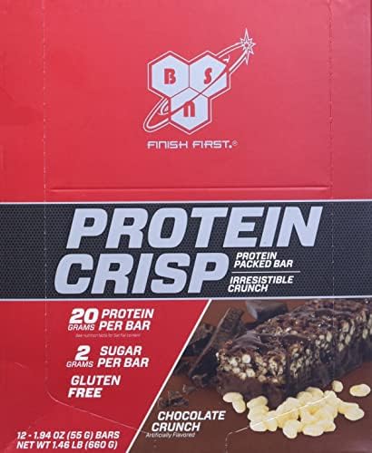 BSN Protein Crisp, Chocolate Crunch, 12 Bars, 1.94 oz (55 g) Each Bsn