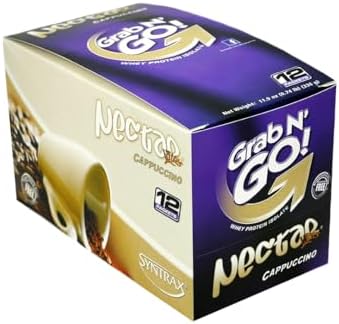 Nectar Lattes Grab N' Go, Cappuccino, 12 packets, 28 grams per packet Syntrax