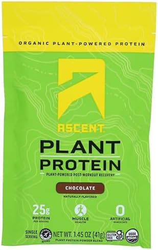 Ascent Organic Chocolate Plant Protein Single, 1.45 OZ Ascent